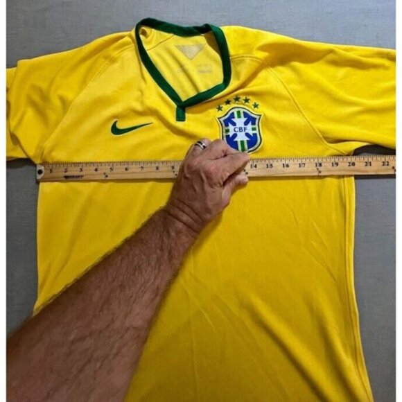 CBF Brazil Home Nike DRI-FIT Jersey Mens Large Yellow Short Sleeve. - Picture 12 of 15